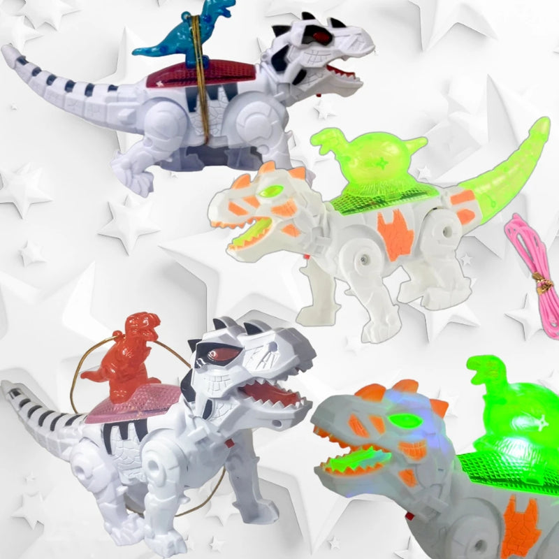 Brinquedo Dinossauro Robô Com Luzes Led Movimento E Som