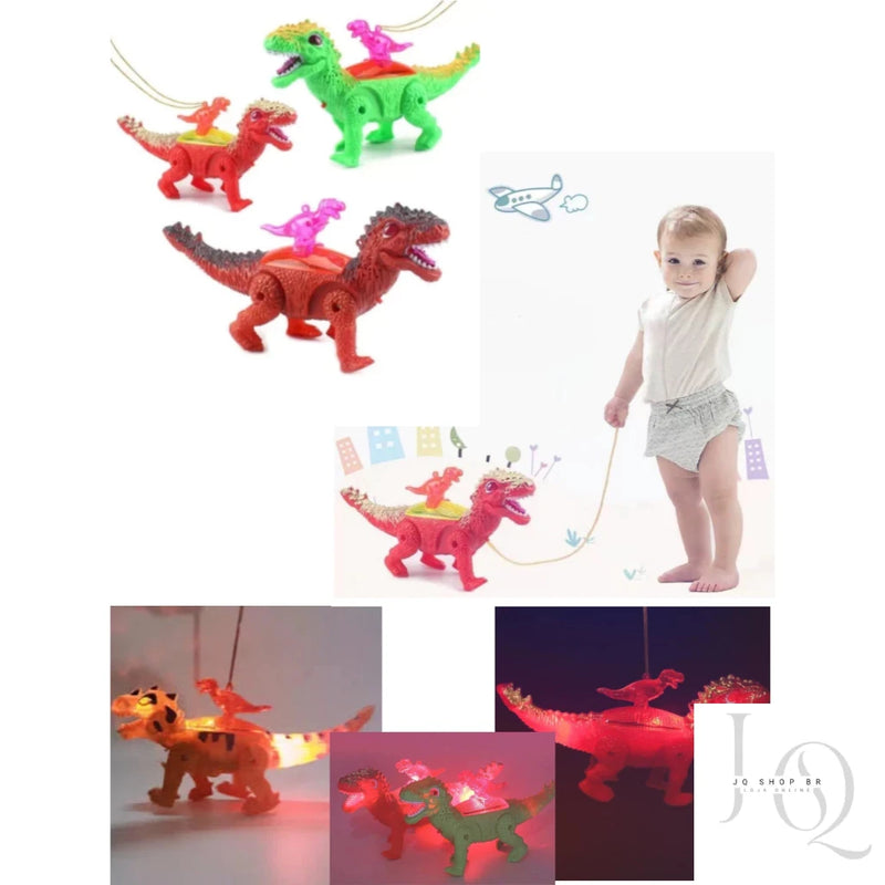 Brinquedo Dinossauro Robô Com Luzes Led Movimento E Som